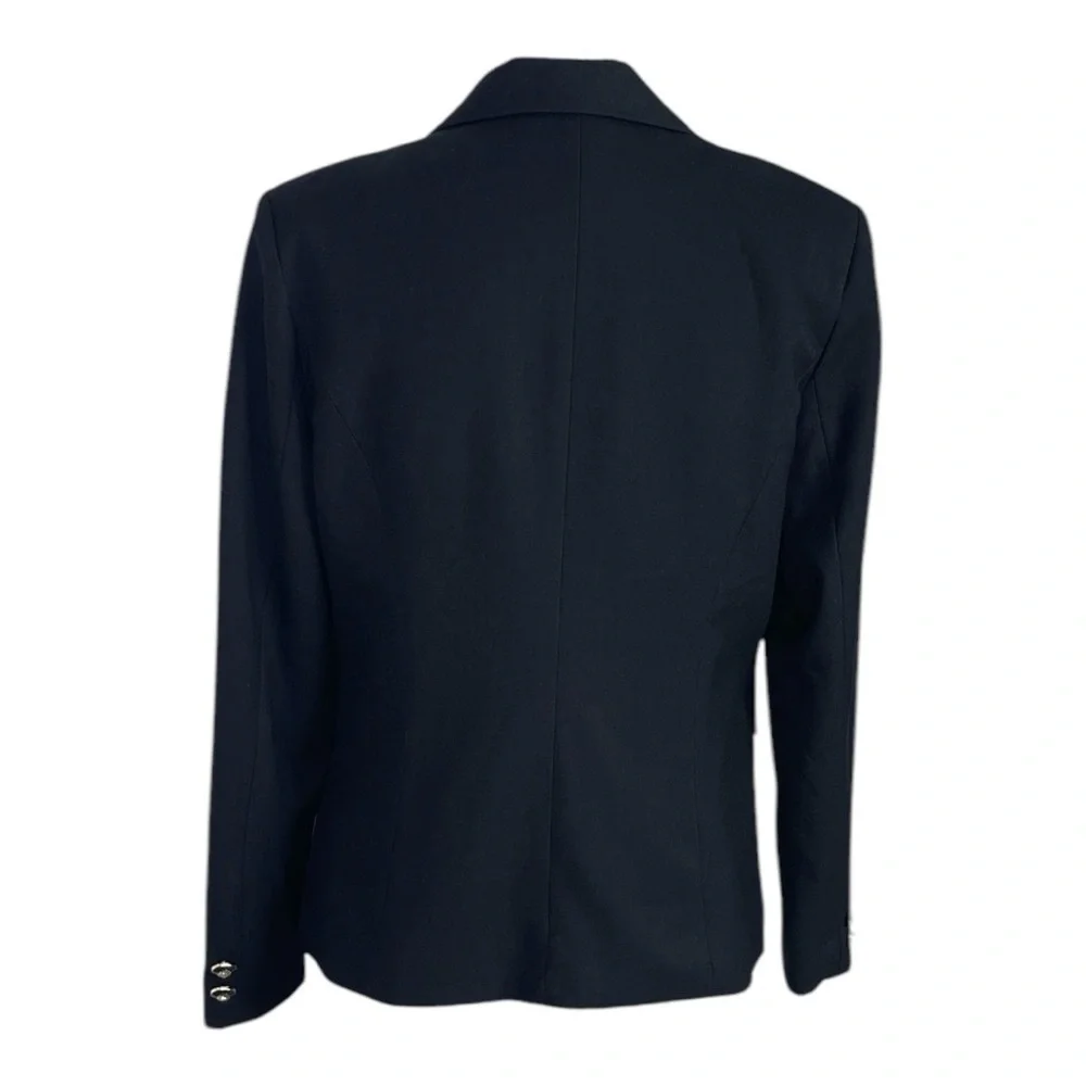 Black Fitted One Button Black Blazer Large - Picture 7 of 10